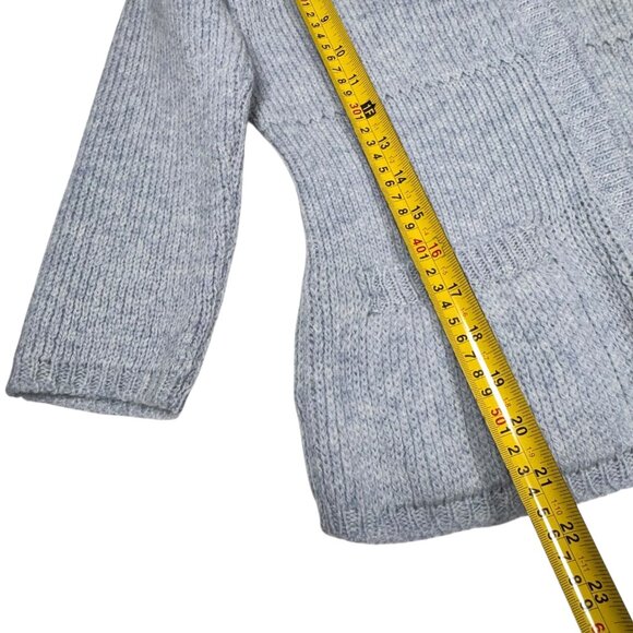 Vintage Prada Wool Cardigan SZ 6  Blue Fitted Preppy Luxury Old Money Preppy - Picture 11 of 12